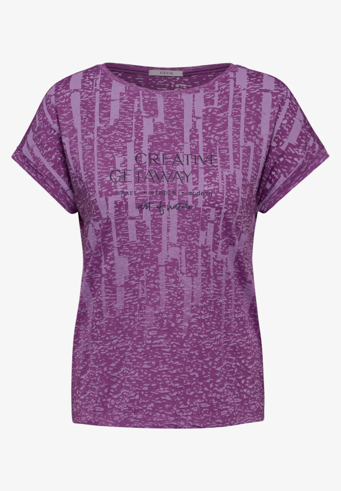 Cecil Burn-Out T-shirt In Iced Violet