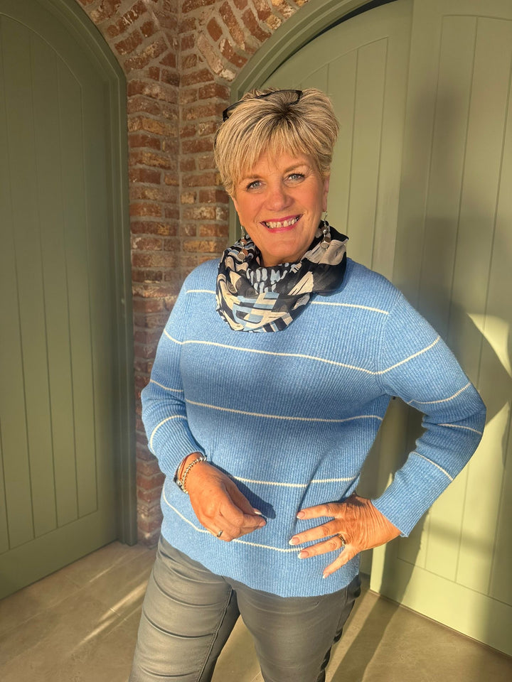 Cecil Print Loop Snood In Blue