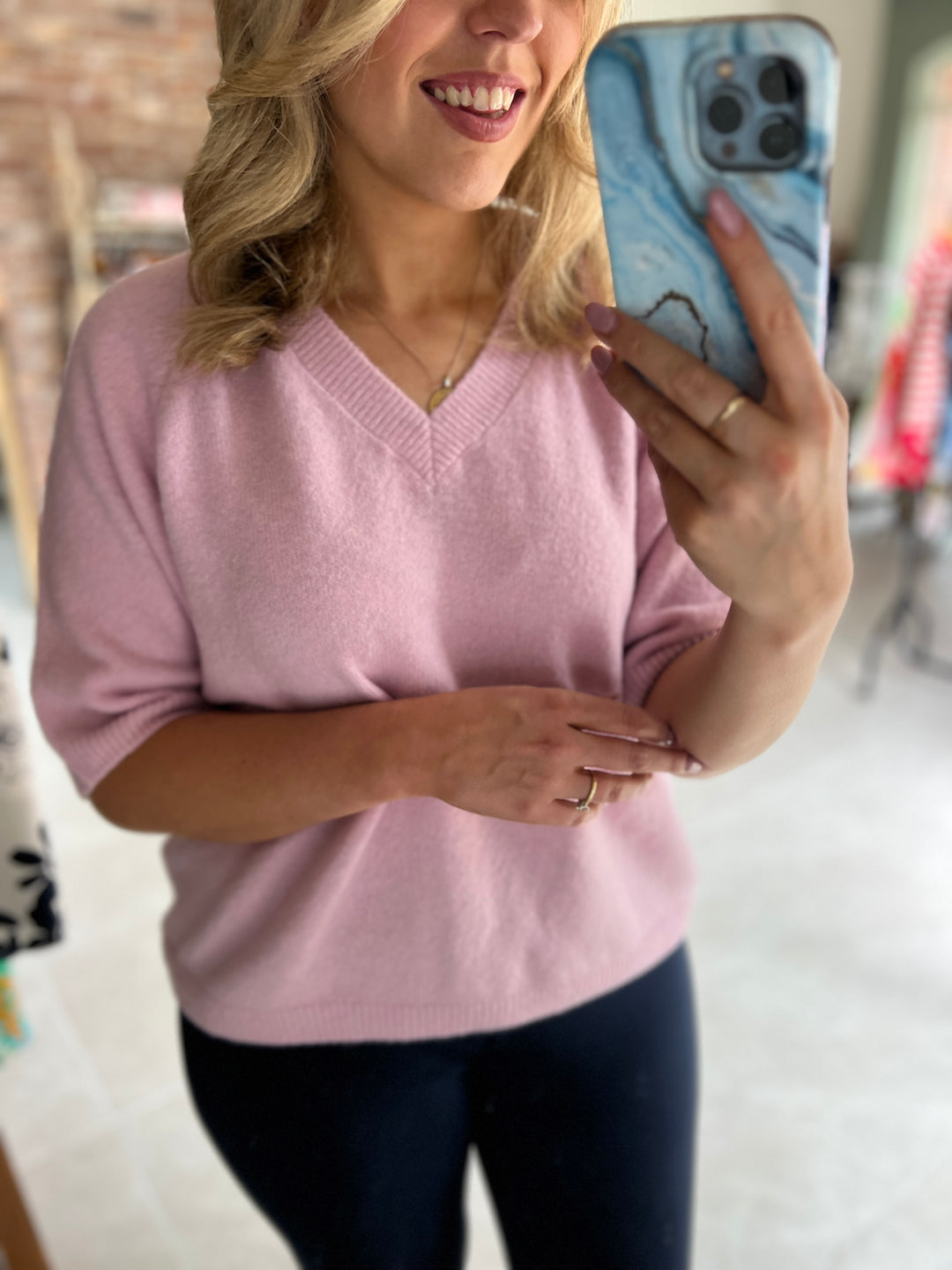 Milano Italy Pullover In Soft Pink