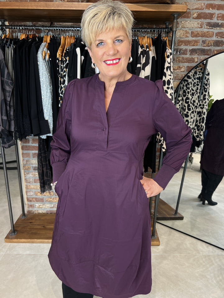 Culture Cuantoinett Rib Dress In Wine