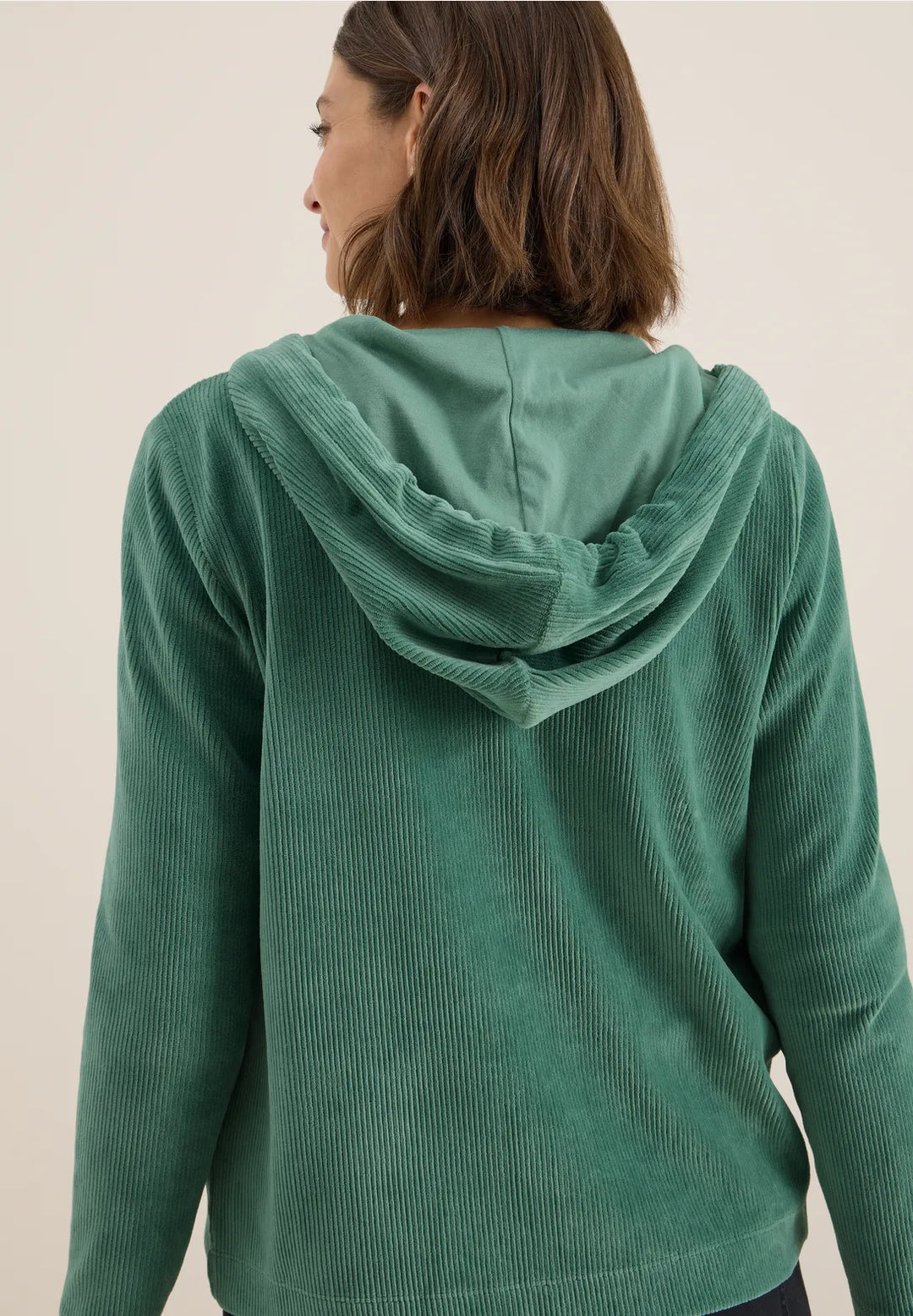 Cecil Cord Hooded Jacket In Jewel Green