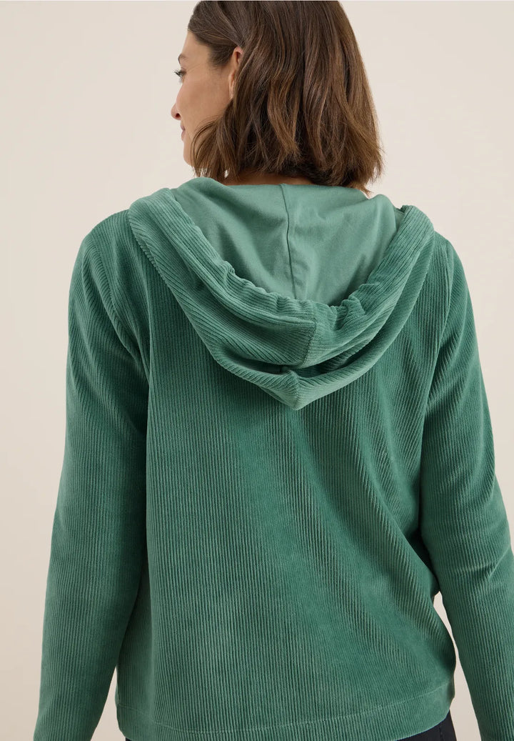 Cecil Cord Hooded Jacket In Jewel Green