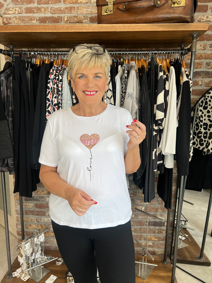 More & More Print T-shirt In White