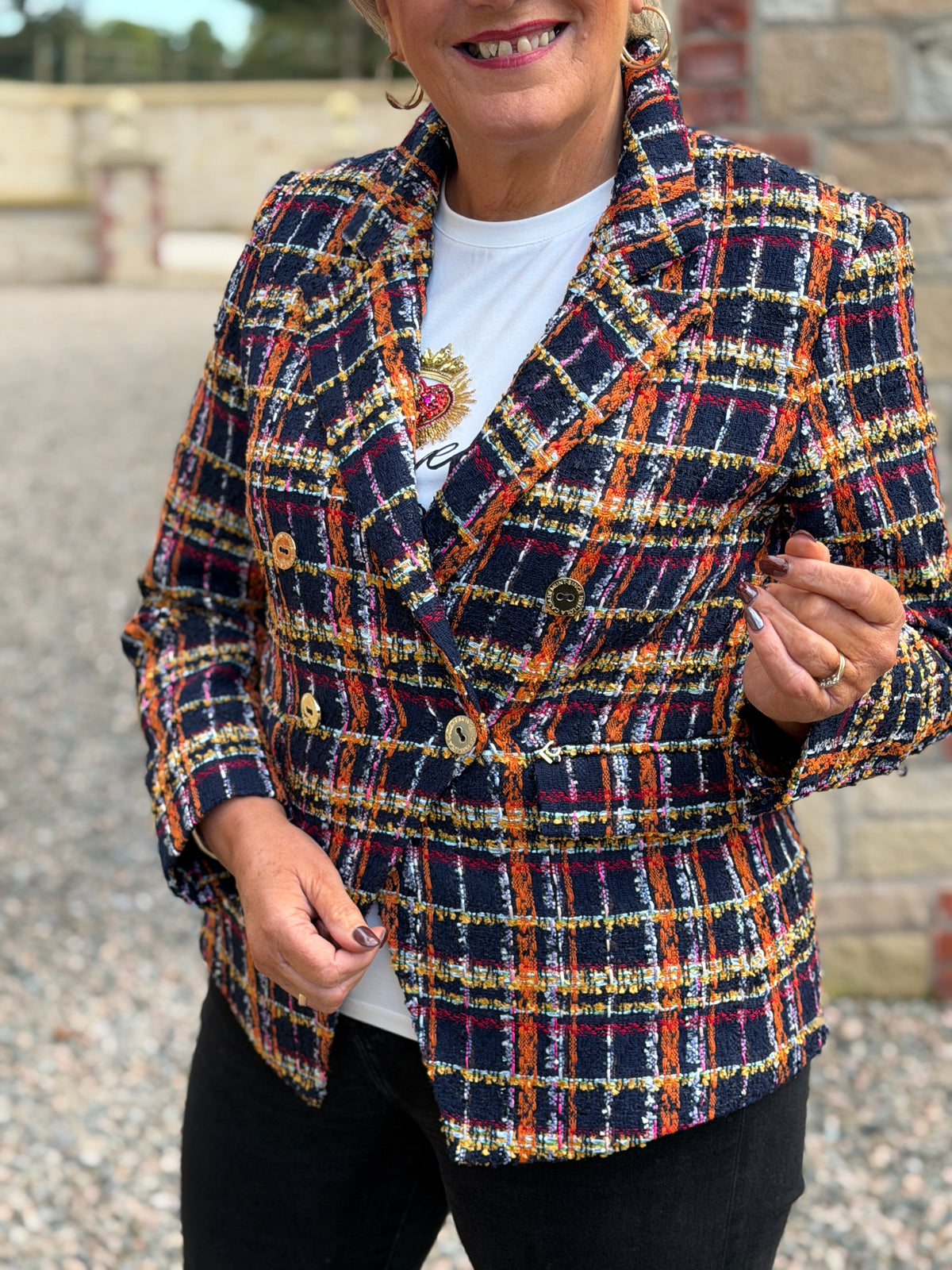 Tweed blazer in multicolour