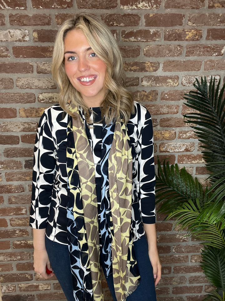 Street One Patterned Top In Shadowed Navy