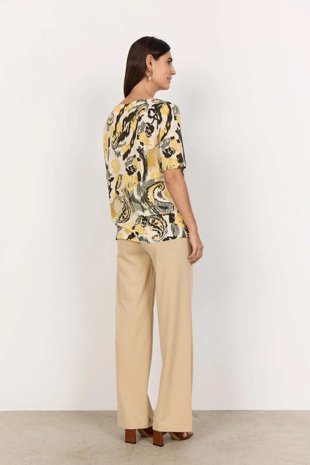 Soya Concept Felicity Floral T-shirt In Yellow