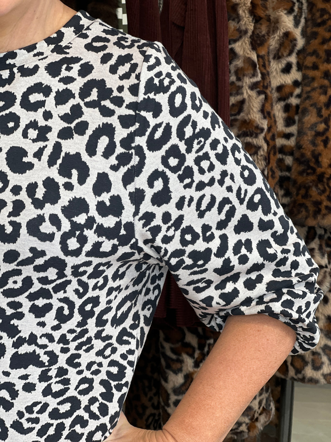 Street One Jacquard Sweatshirt In Soft Beige