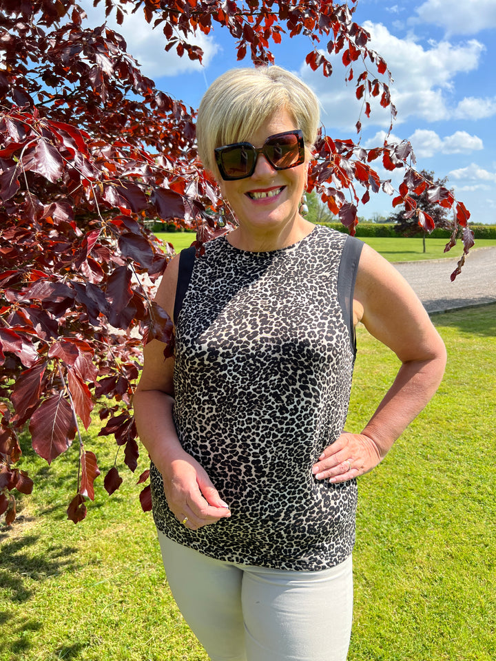 Street One Leopard Top In Black Multi