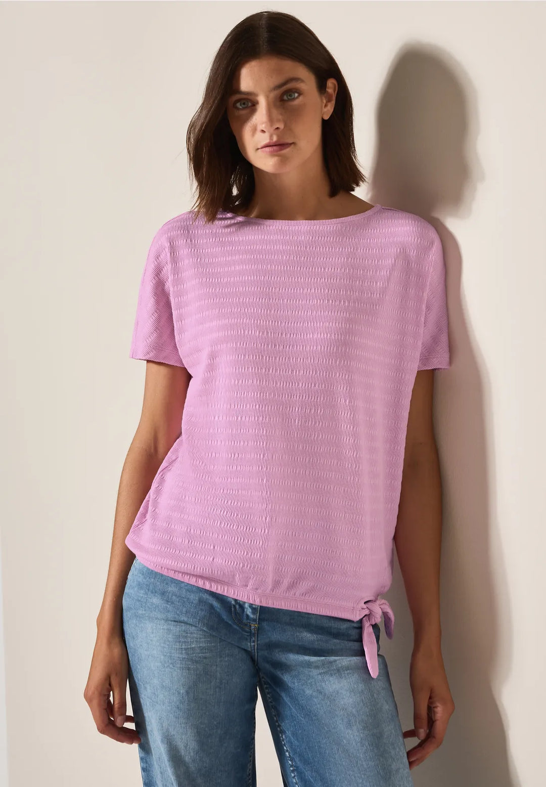 Cecil Smok Optic T-shirt In Cherry Blossom