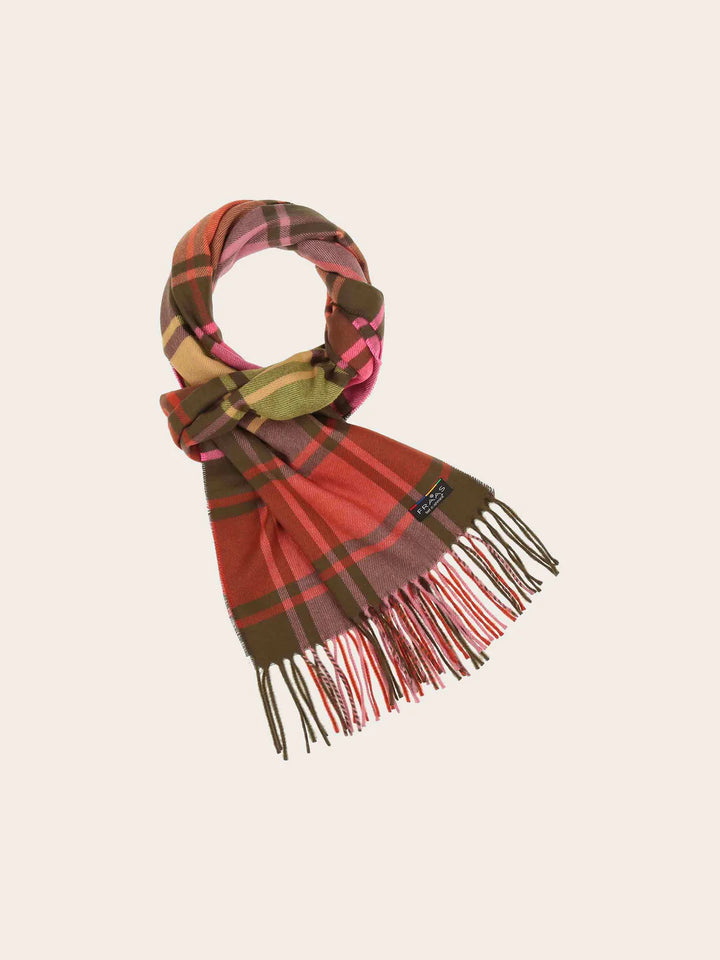 Cashmink colourful checks Scarf In Multi