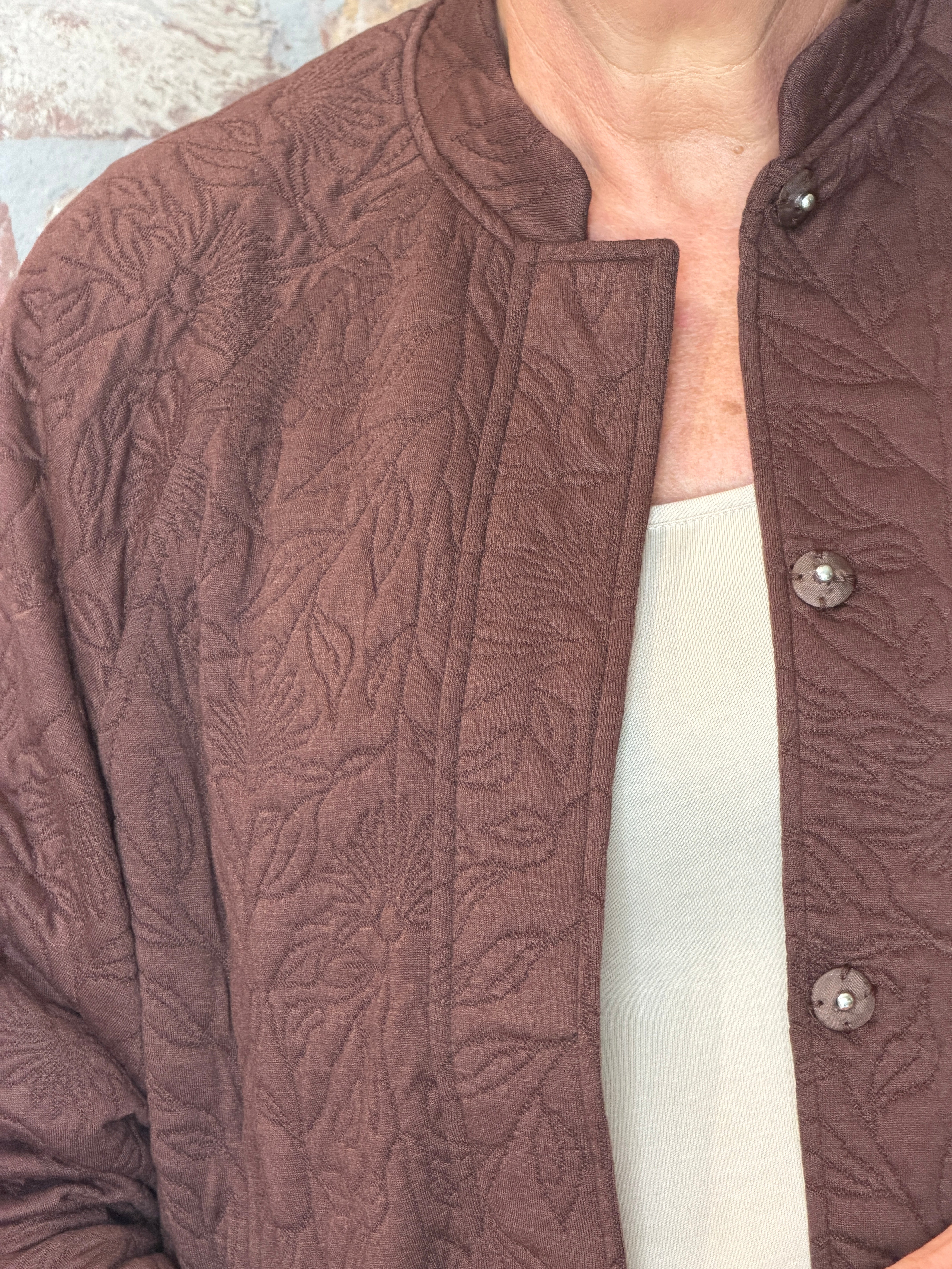 Ichi Ikate quilted jacket in Chicory Coffee