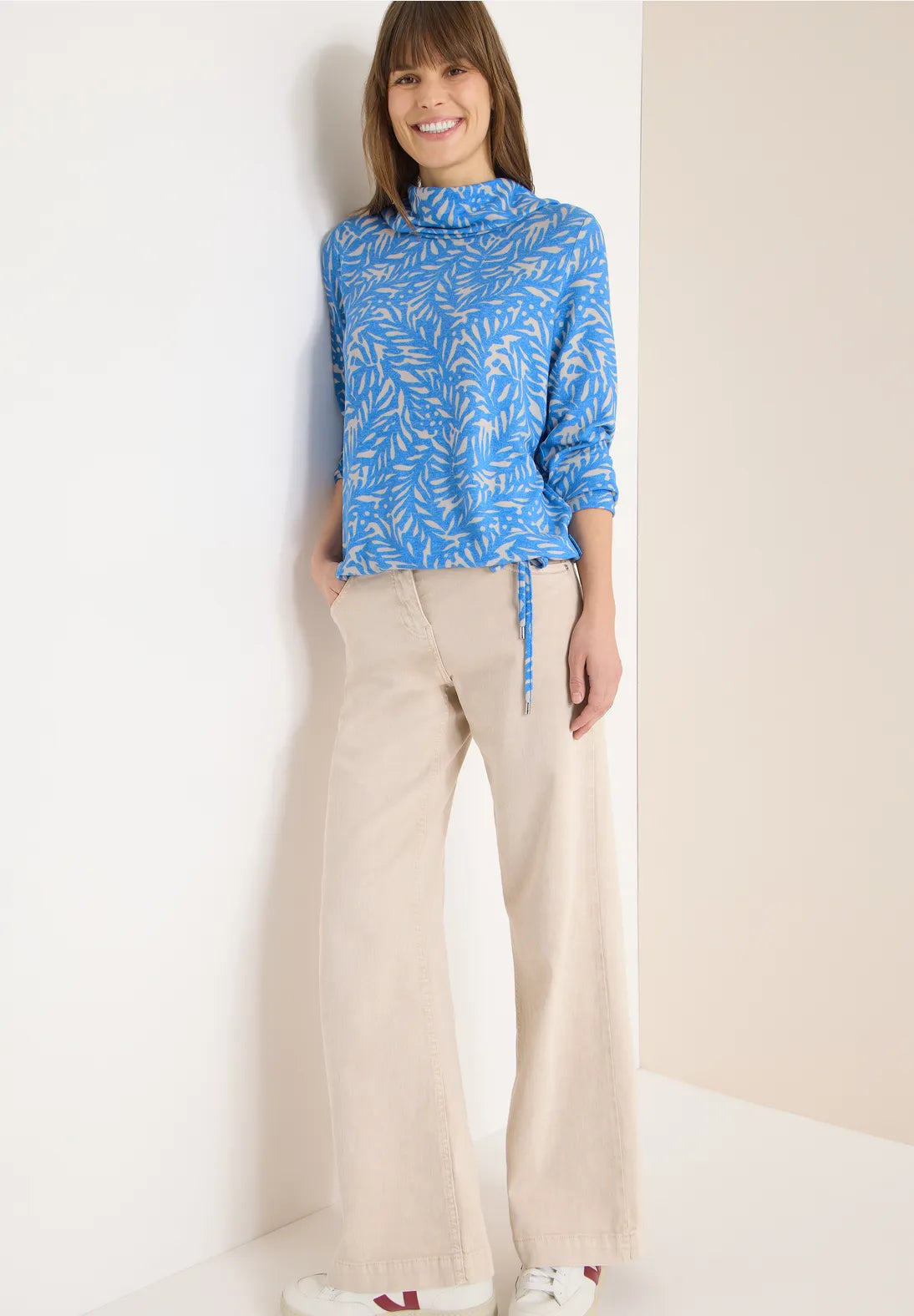 Cecil Two Tone Sweatshirt In Fountain Blue