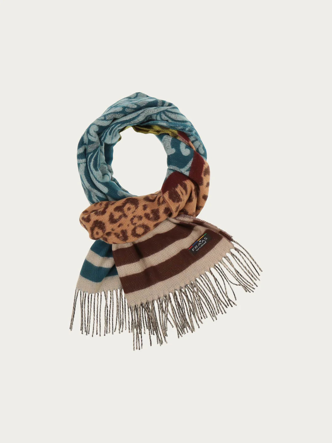 Cashmink paisley design Scarf In Petrol