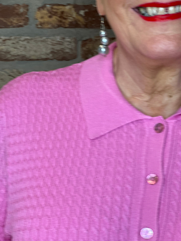 Nümph Nualette Polo Top In Fuchsia Pink