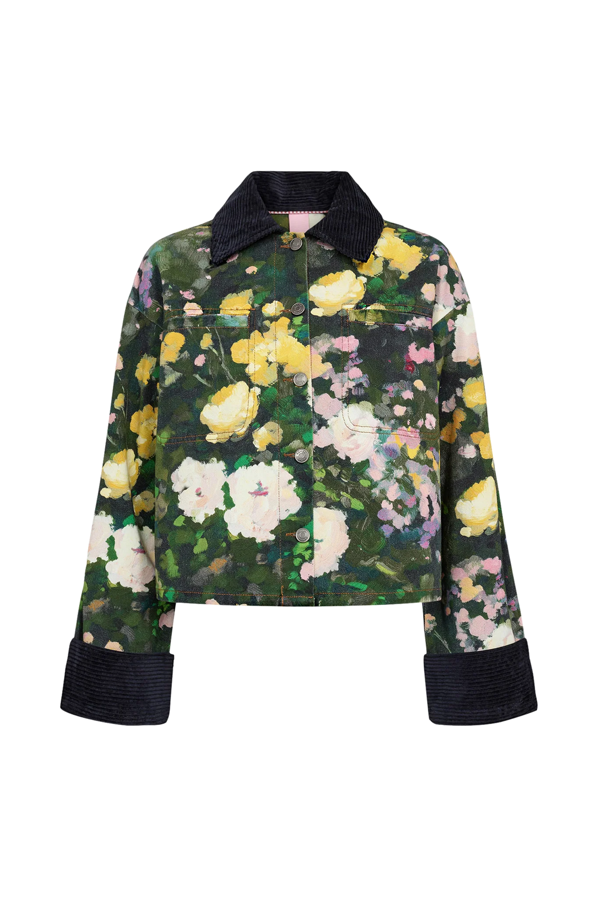 Nulissa floral jacket in botanical garden