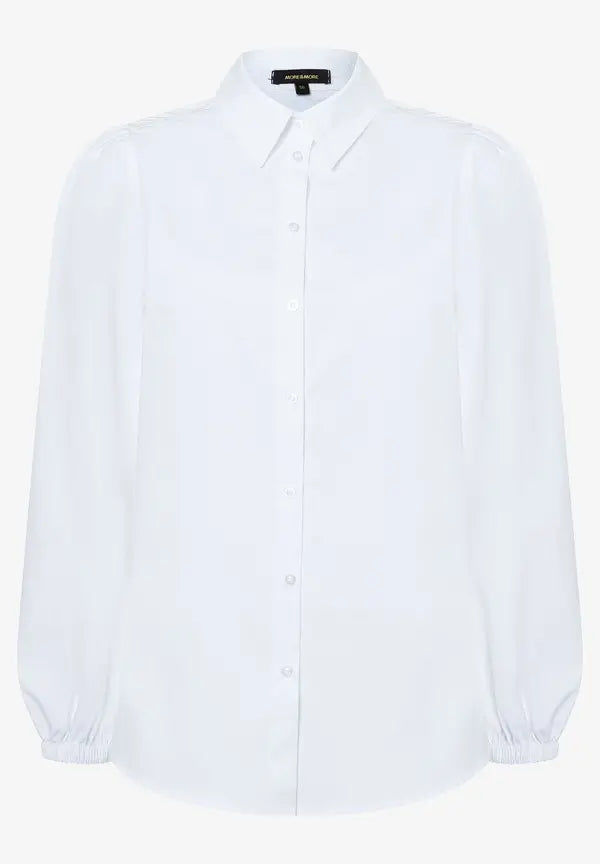 More & More Volume Sleece Blouse In White