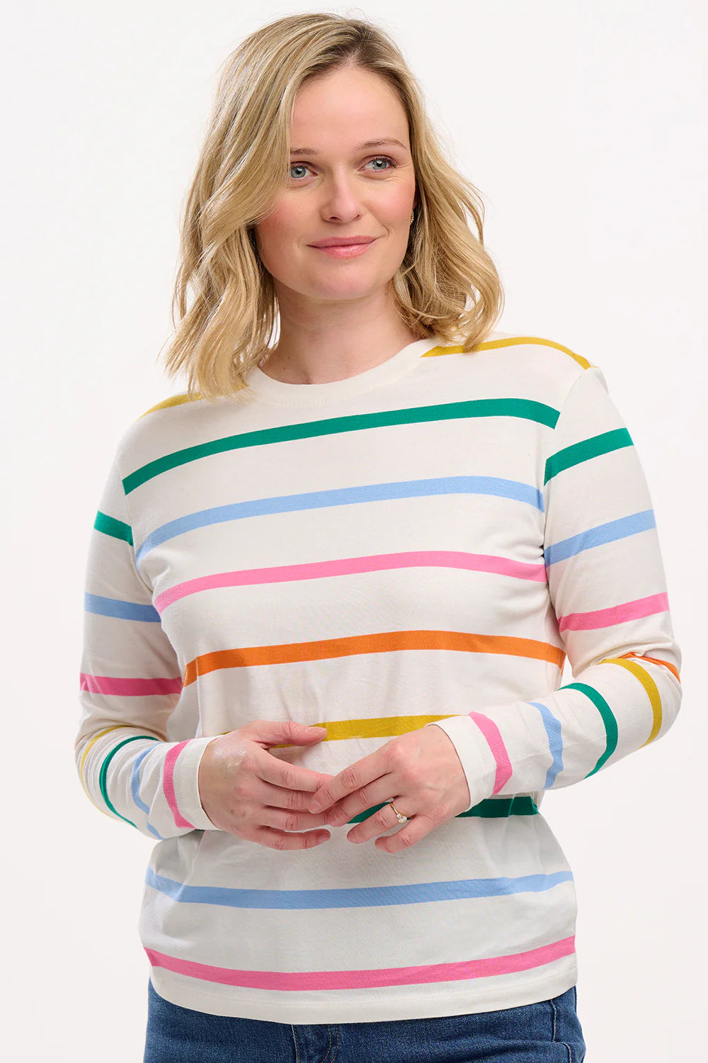 Sugarhill Brighton Brunswick Top In Rainbow Stripe