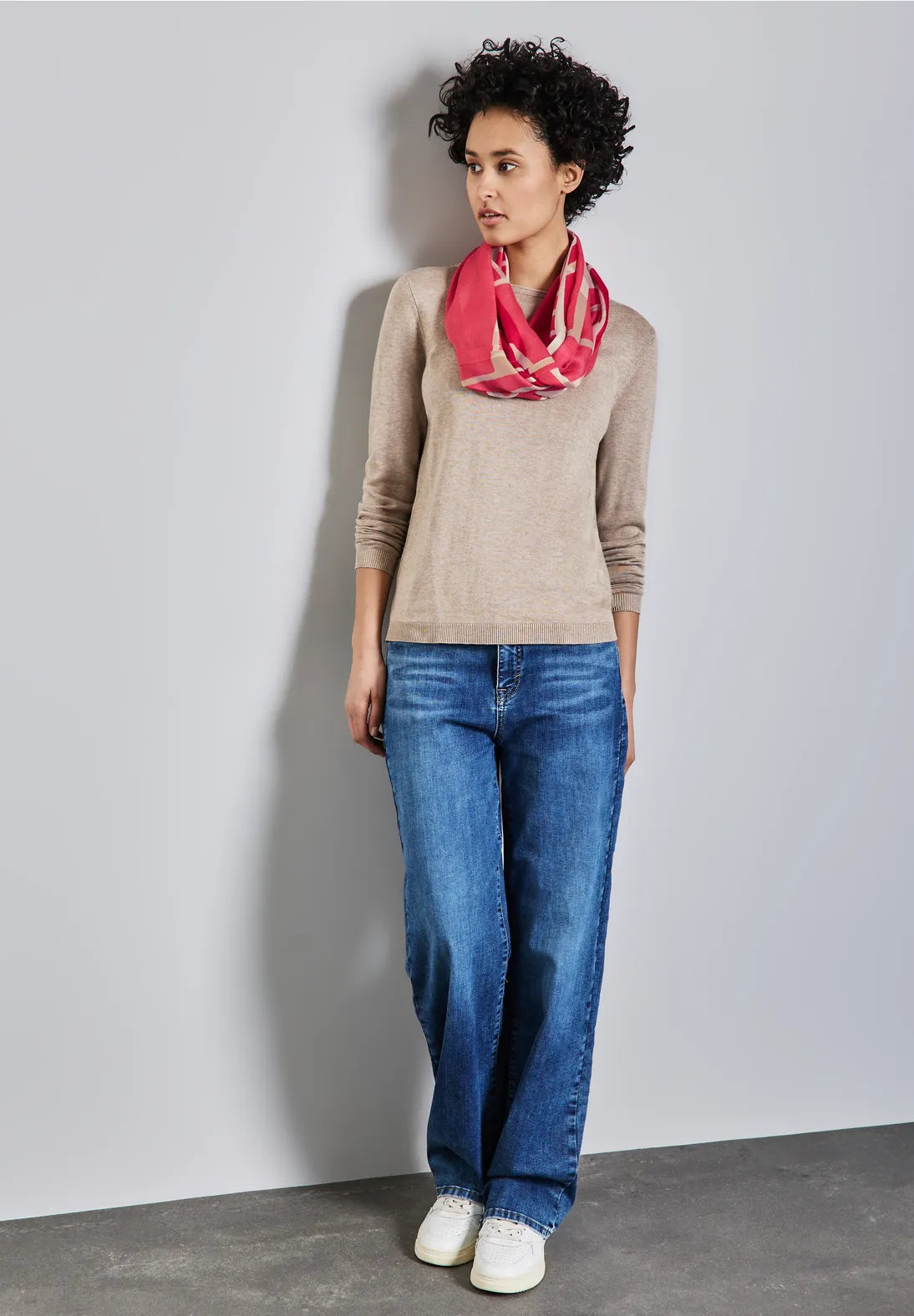 Street One Print Loop Snood In Sugar Coral