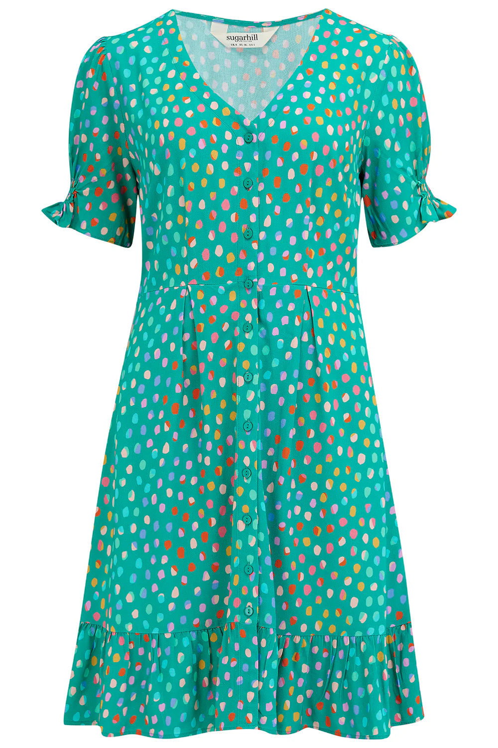 Sugarhill Brighton Marigold Mini Rainbow Dress In Green
