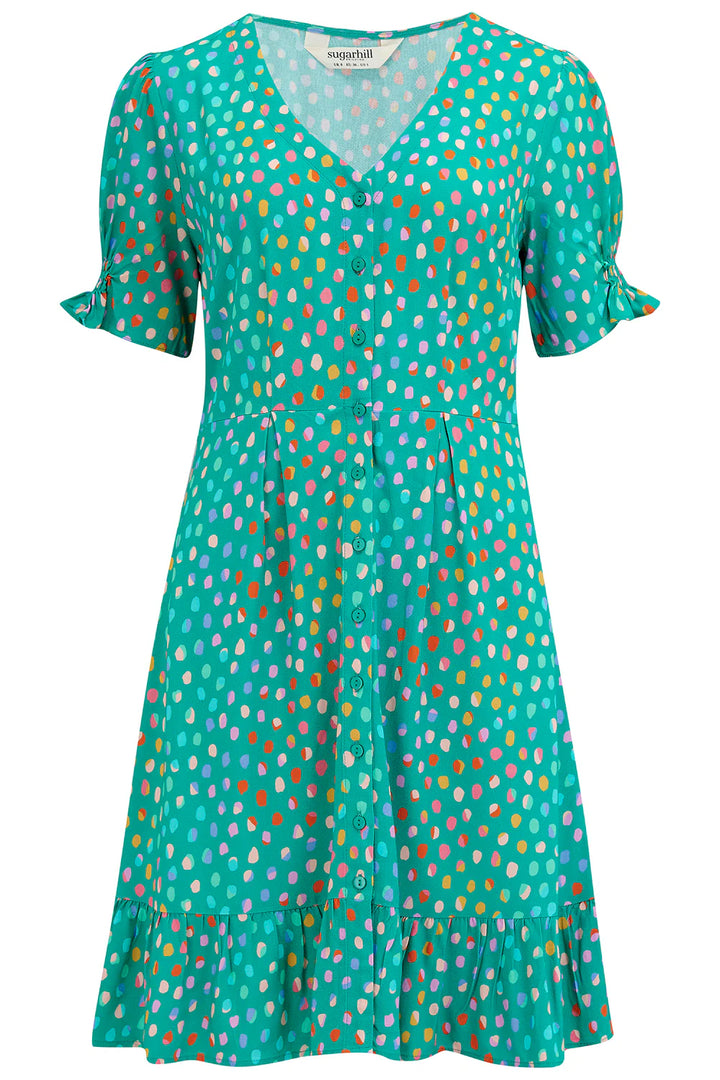 Sugarhill Brighton Marigold Mini Rainbow Dress In Green