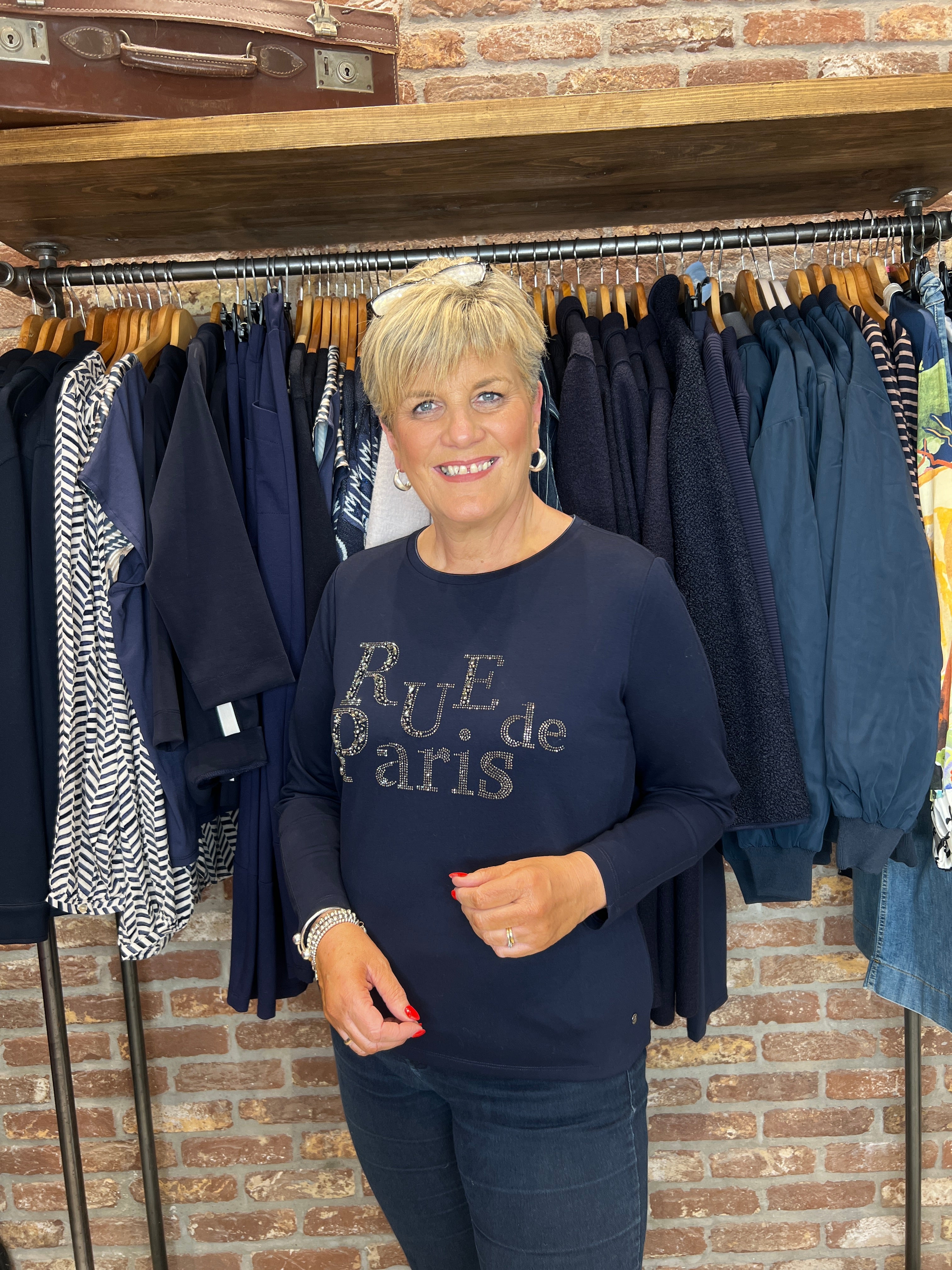 Monari Sweatshirt With Decorative Writing In Night Sky