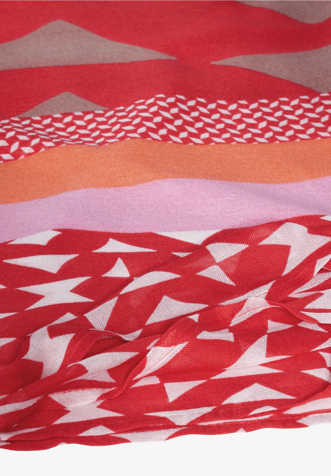 Street One Colour Print Snood In Mandarin Red