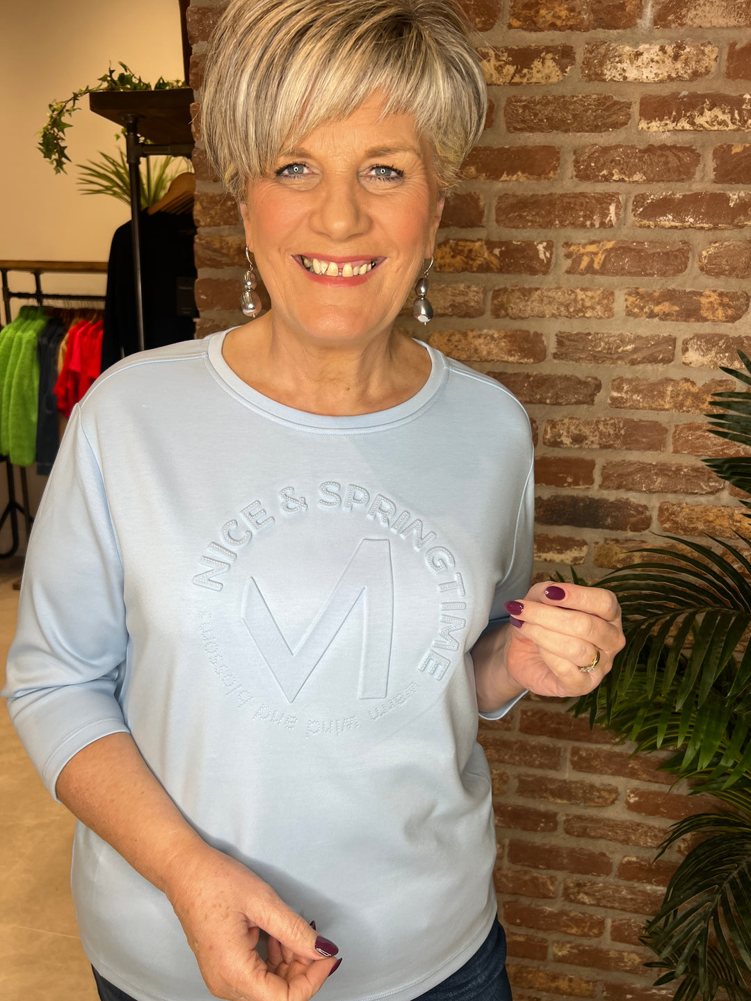 Monari embellished Sweatshirt In Light Sky