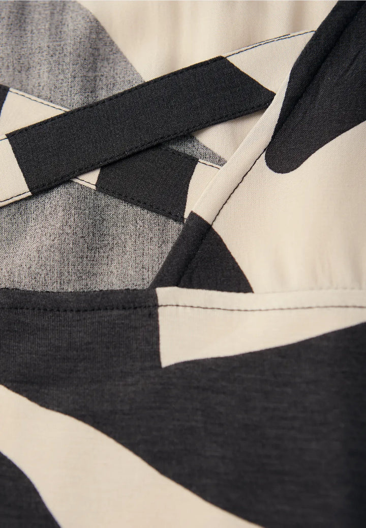 Street One Printed Top In Whole Grain Grey