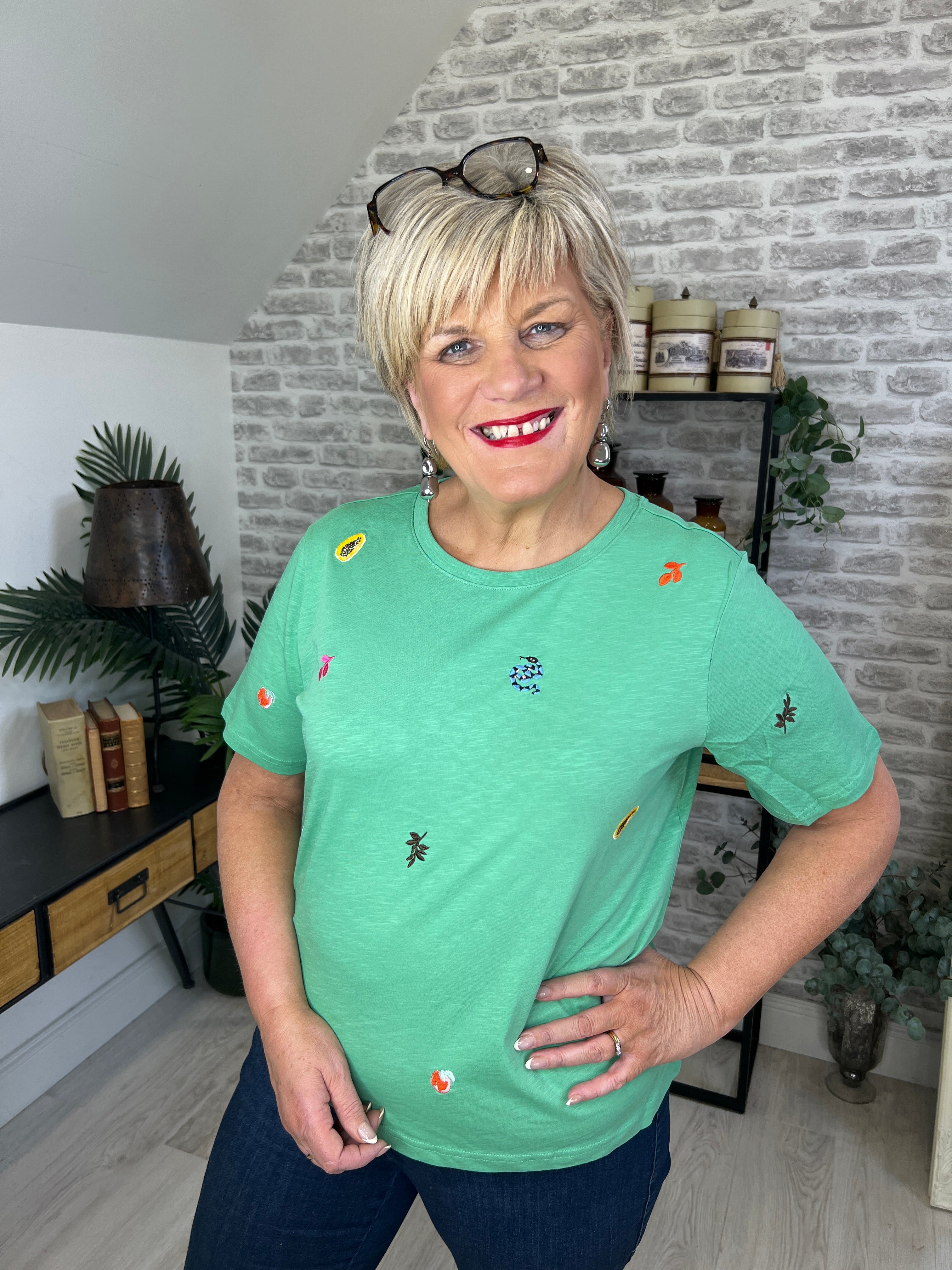 Nümph Nuzoey T-shirt In Green Spruce