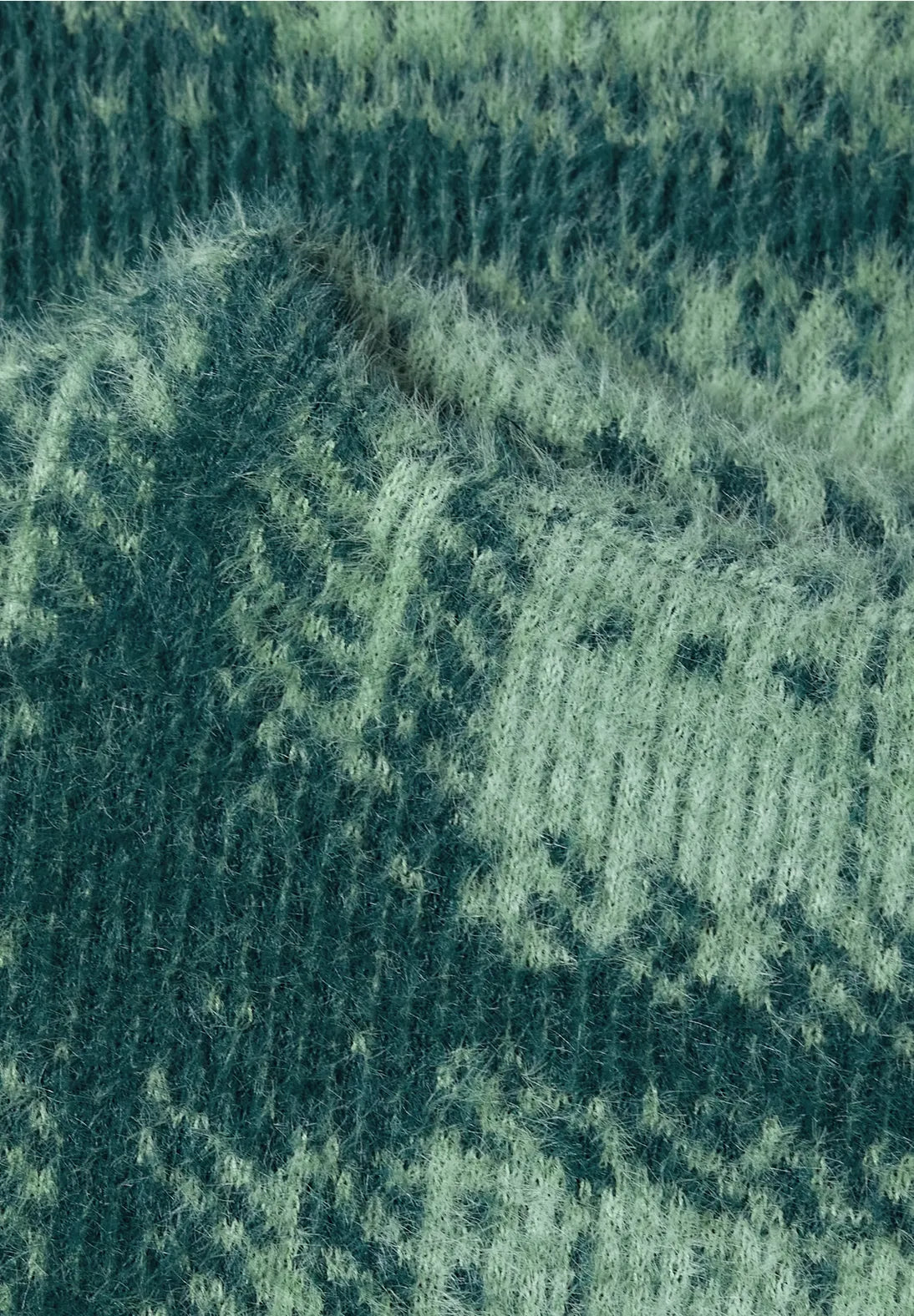 Fluffy sweatshirt in stormy green
