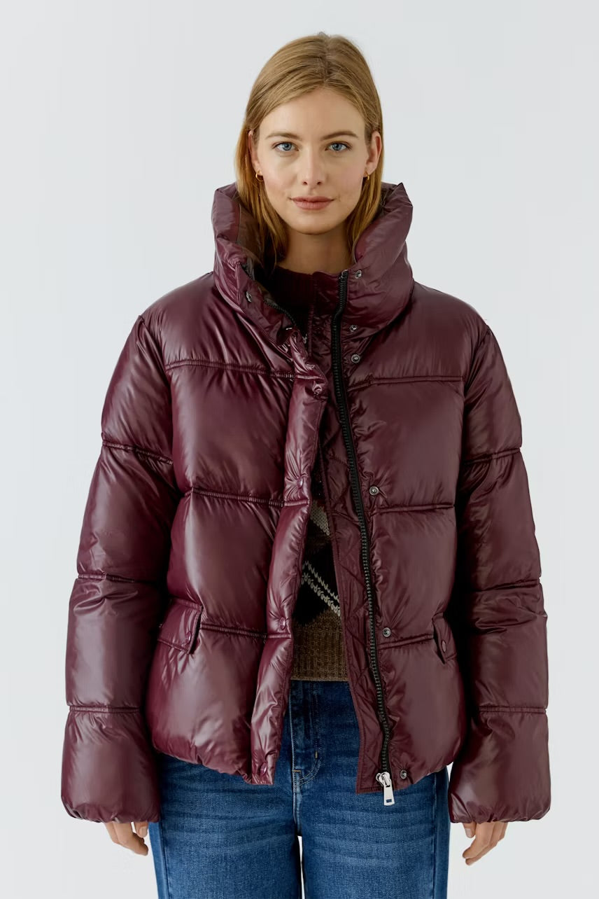 Puffer jacket in bramble berry