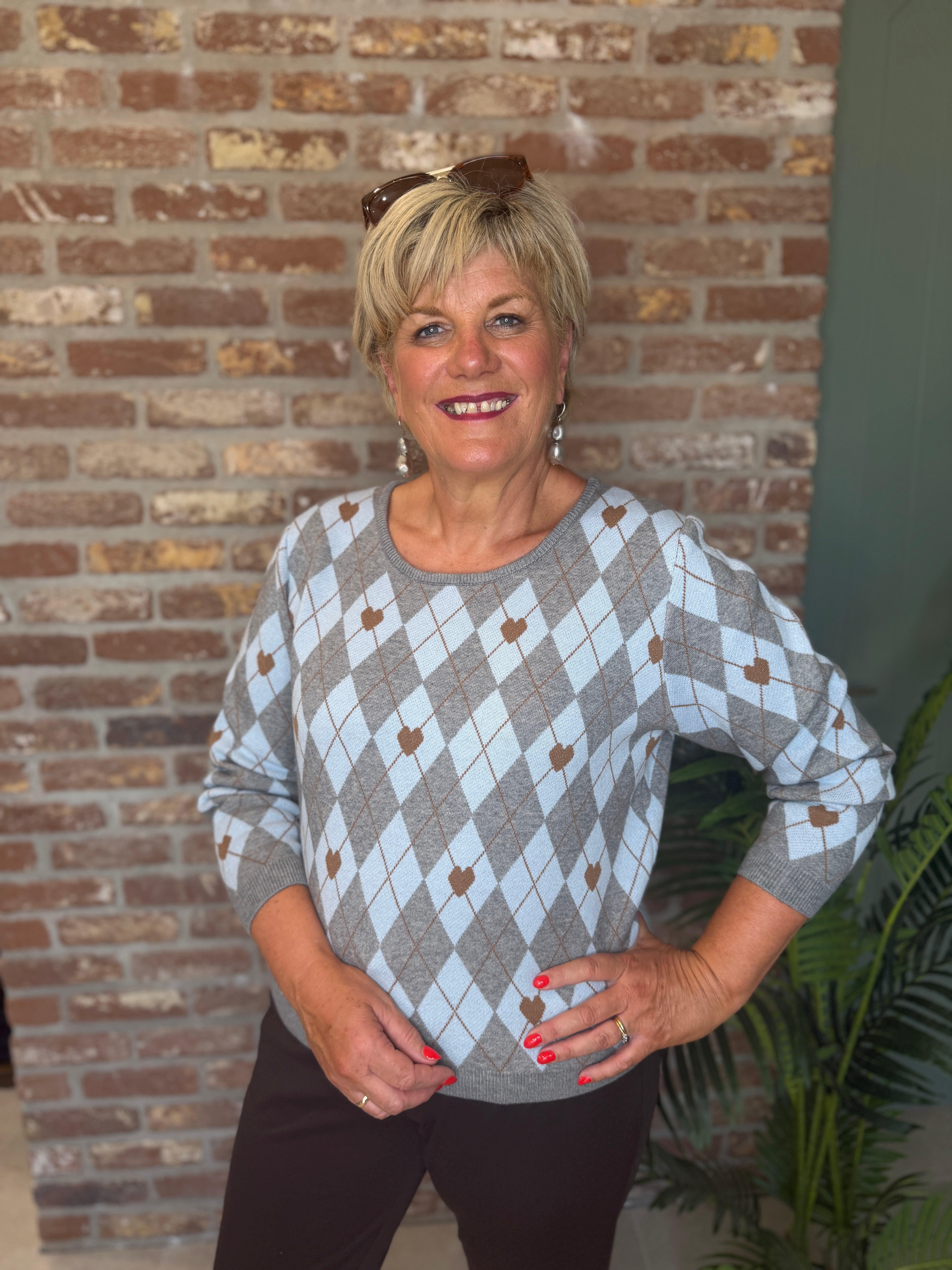 Ichi Ihbrielle Pullover In Grey Melange
