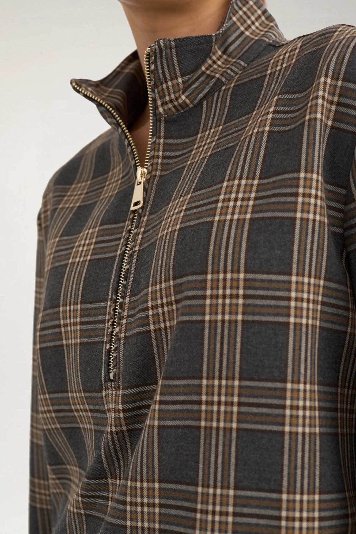 Nukamala zip sweatshirt in dark grey melange