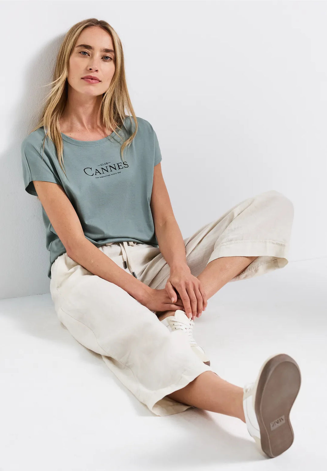 Street One Wording T-shirt In Arona Blue