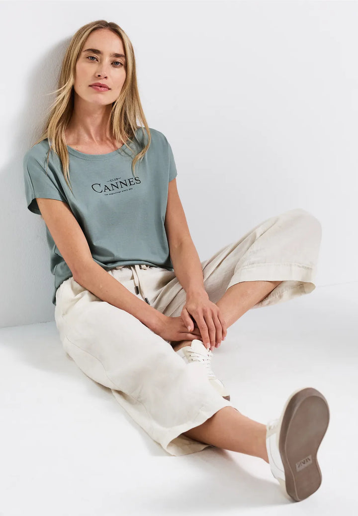 Street One Wording T-shirt In Arona Blue