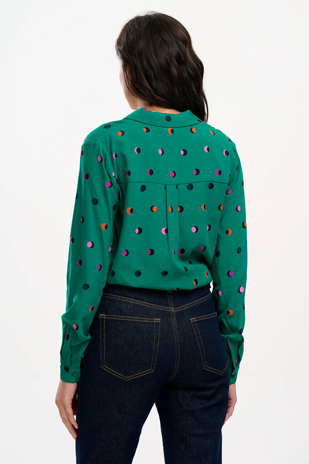 Sugarhill Brighton Bretta Polka Shirt In Green Multi