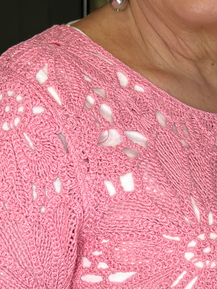 Monari open work pullover In Spring flower