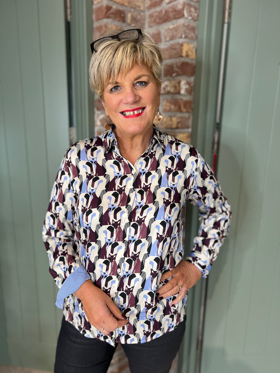 Milano Italy Patterned Shirt In Vino