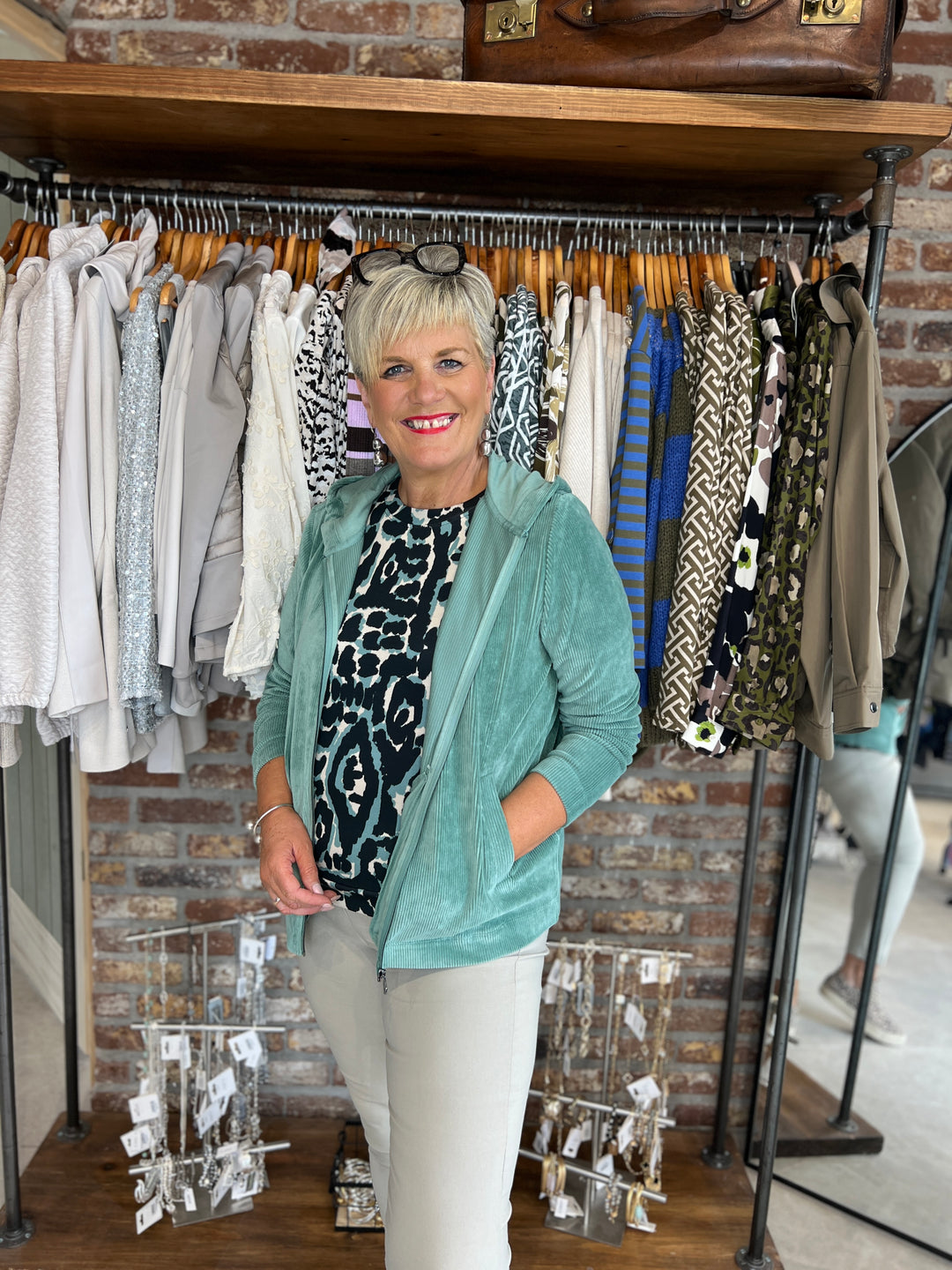 Cecil Cord Hooded Jacket In Jewel Green