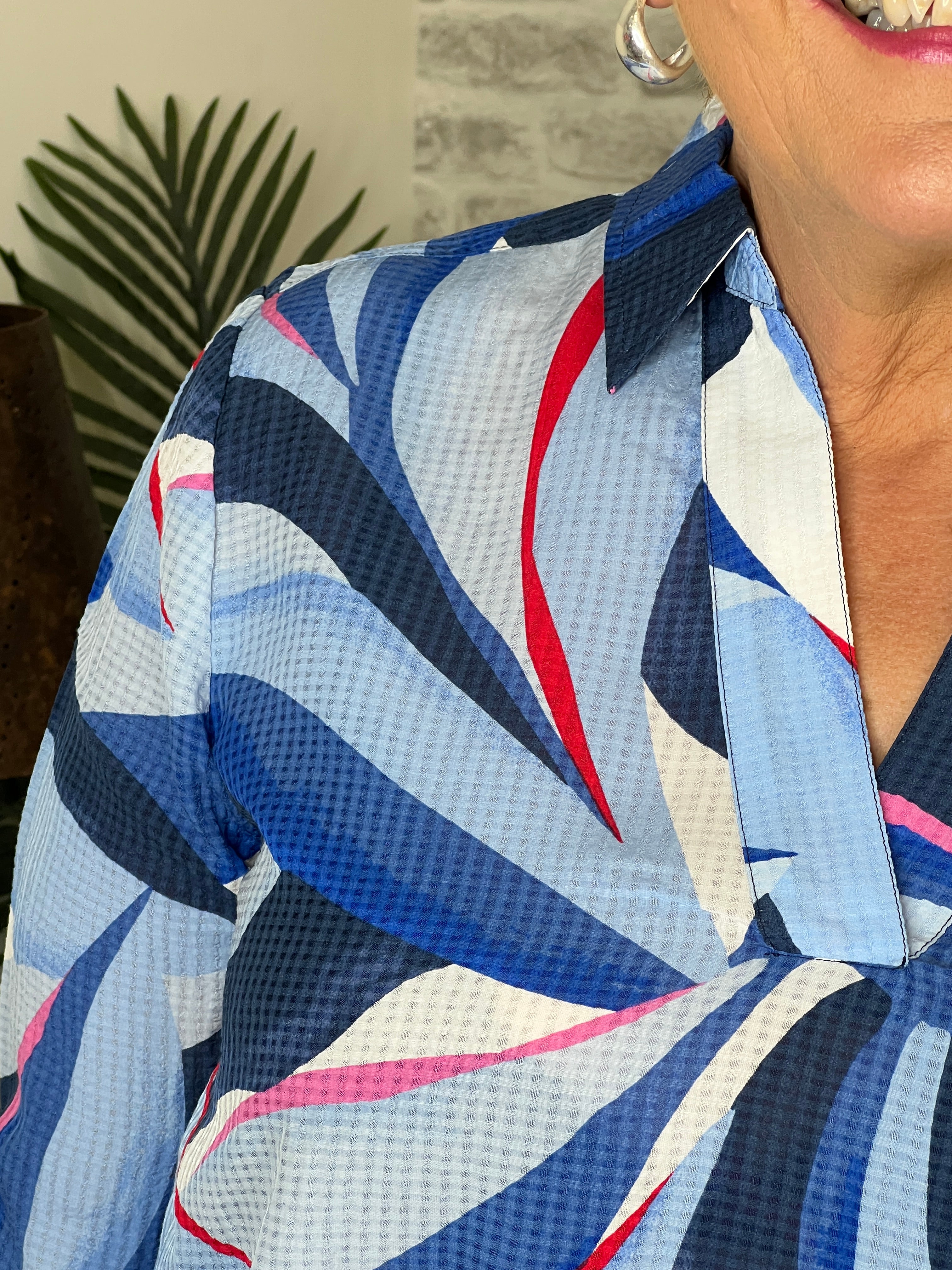 Cecil Print Blouse In Urban Navy