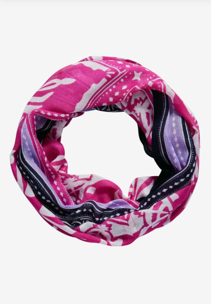 Street One Colour Print Snood In Magnolia Pink