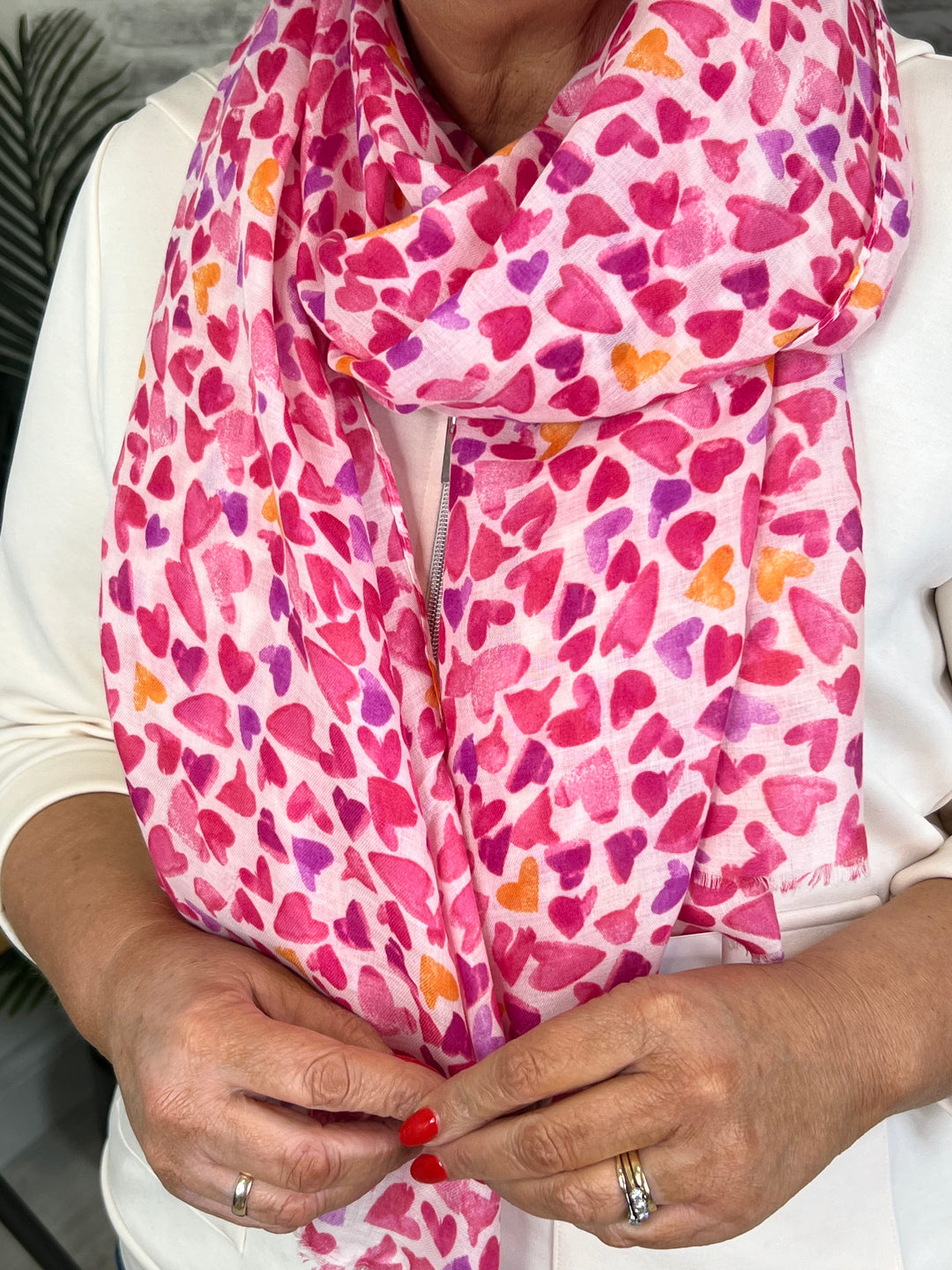 Deck By Decollage Printed Scarf In Pink