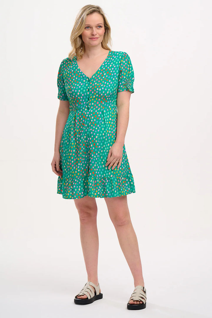 Sugarhill Brighton Marigold Mini Rainbow Dress In Green