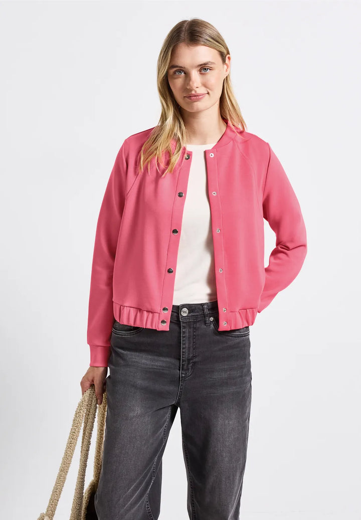 Street One Silk Look Jacket In Almond Coral