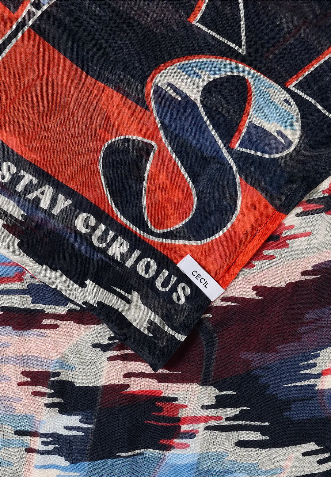 Cecil Print Loop Snood In Universal Blue