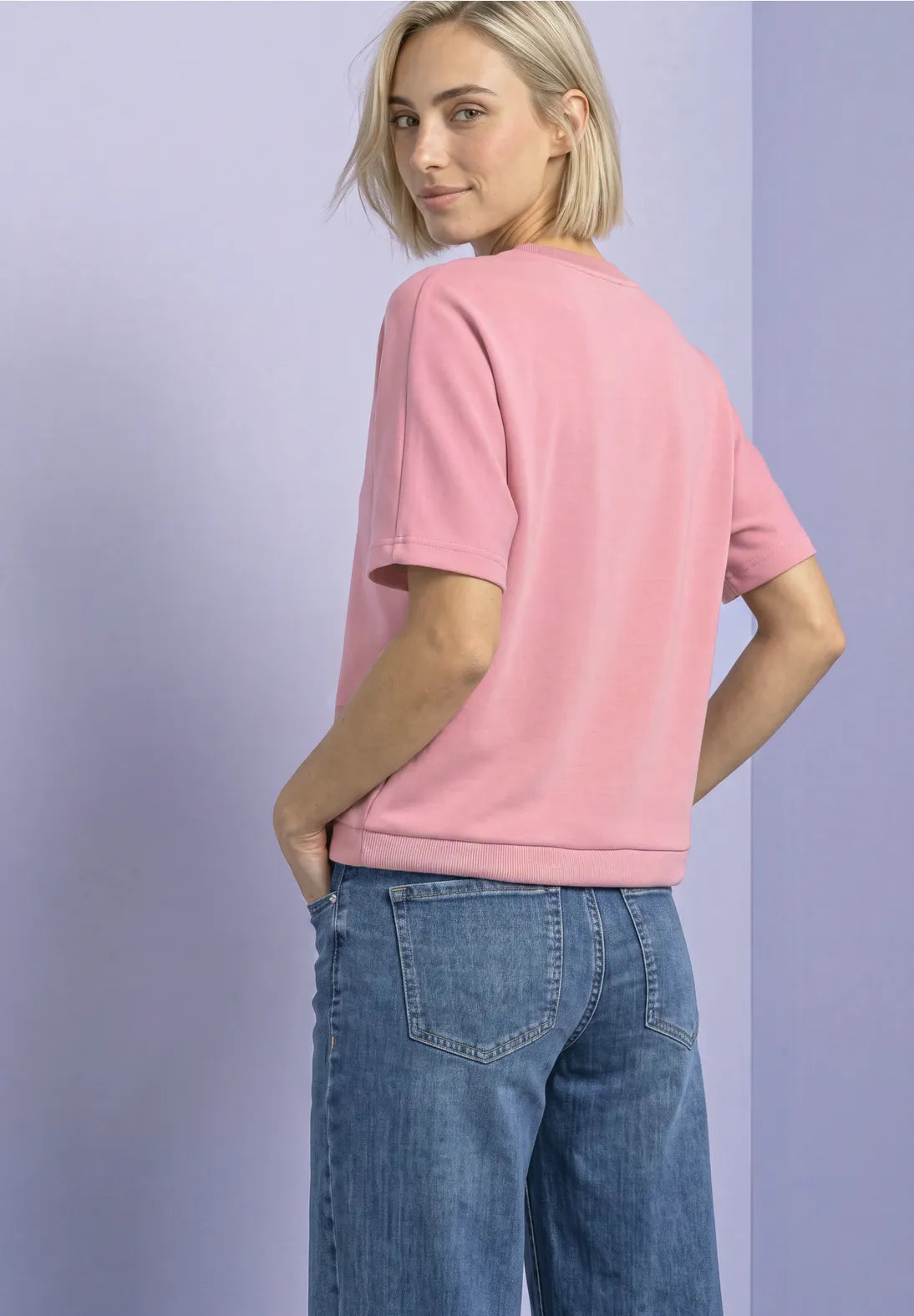 Silk look top in vintage blush