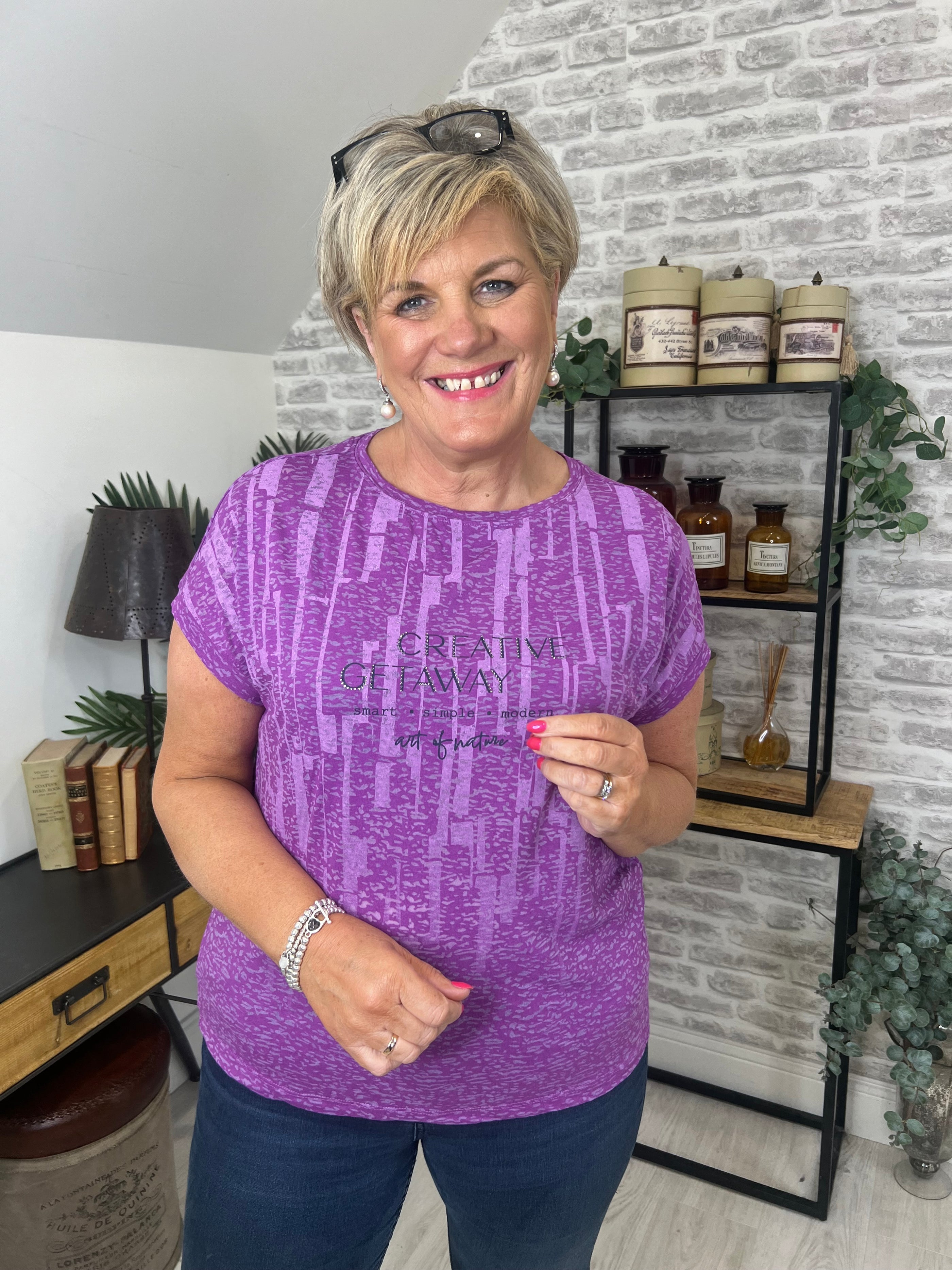 Cecil BurnOut Tshirt In Iced Violet