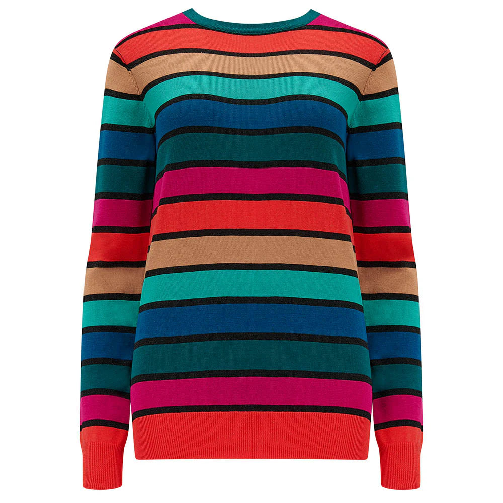 Sugarhill Brighton Astrid Stripe Jumper In Rainbow