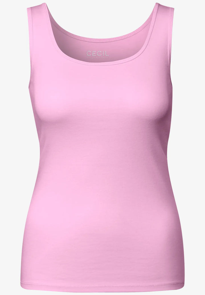 Cecil Vest Top In Cherry Blossom Pink