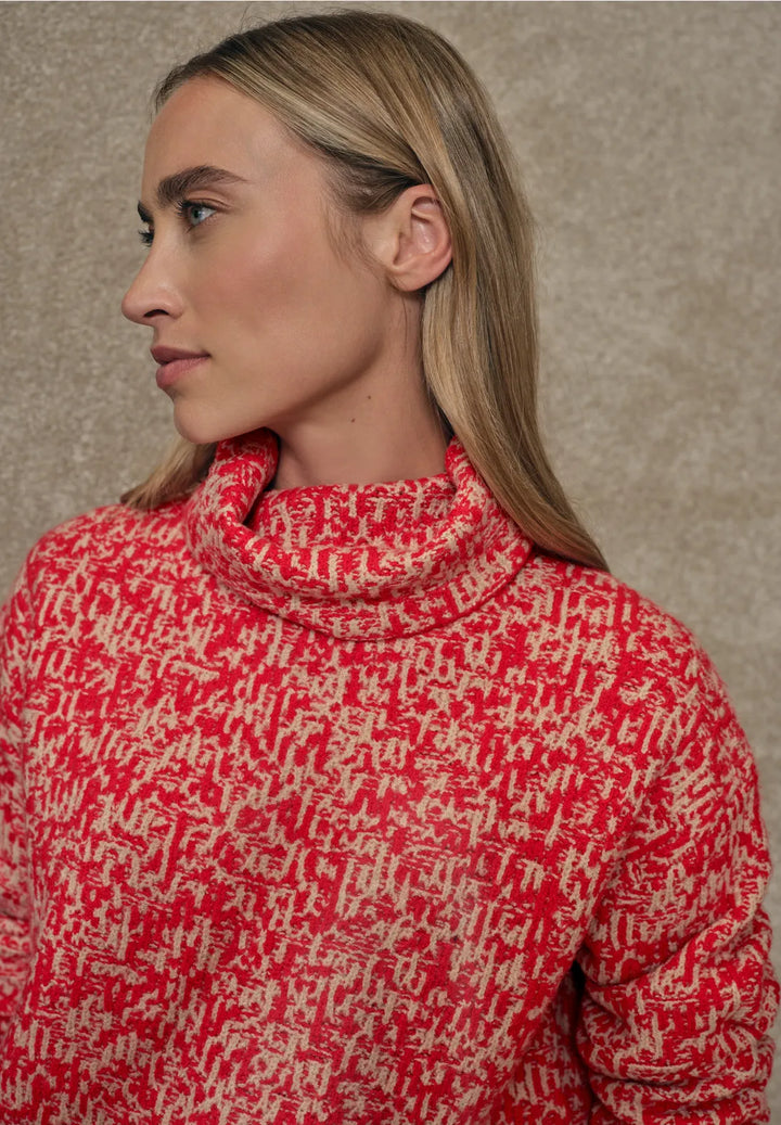 Street One Two Tone Pullover In Racing Red